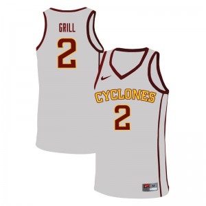 Men's ISU #2 Caleb Grill White Basketball Jerseys 643178-922