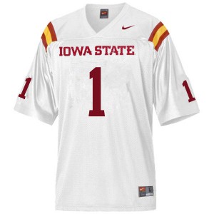 Men ISU #1 Datrone Young White Embroidery Jerseys 765120-840