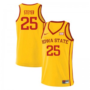 Men Iowa State University #25 Eric Steyer Yellow Embroidery Jersey 735724-201