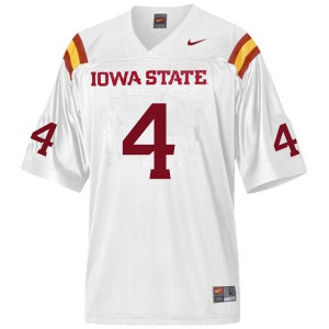 Mens Cyclones #4 Johnnie Lang White Stitched Jerseys 173275-684