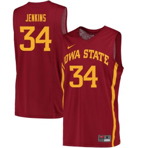 Men Iowa State #34 Nate Jenkins Cardinal Embroidery Jersey 874112-223