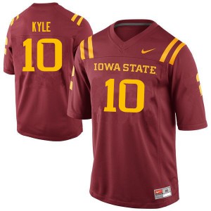 Men Iowa State University #10 Tayvonn Kyle Cardinal Stitched Jerseys 374877-669