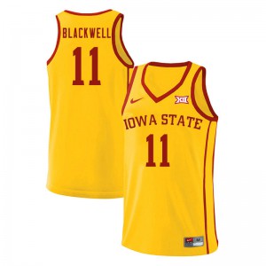 Mens Iowa State University #11 Dudley Blackwell Yellow College Jerseys 818361-199