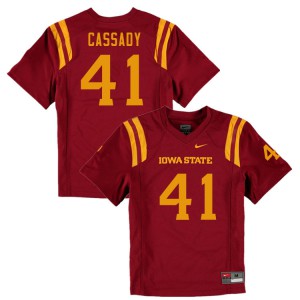 Mens Cyclones #41 Mason Cassady Cardinal Stitched Jerseys 668645-329