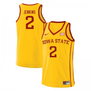 Men Iowa State University #2 Nate Jenkins Yellow College Jersey 165625-484
