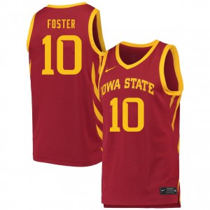 Men Iowa State University #10 Xavier Foster Cardinal Official Jersey 815768-568