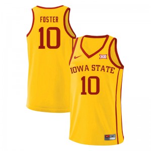 Mens Iowa State Cyclones #10 Xavier Foster Yellow Official Jerseys 315569-421