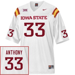 Men's Iowa State University #33 Cale Anthony White Stitched Jerseys 639704-322