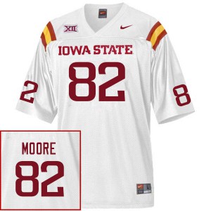 Men's Iowa State #82 Tyler Moore White Embroidery Jersey 330920-336