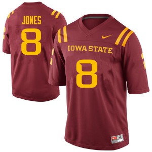 Men's Iowa State #8 Deshaunte Jones Cardinal University Jersey 122431-155