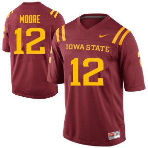 Men Iowa State University #12 Devon Moore Cardinal Player Jersey 167516-679