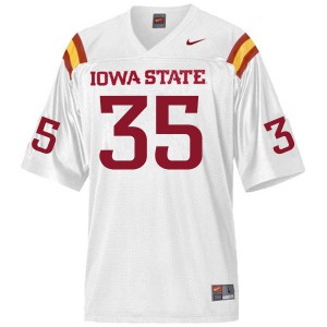 Mens Iowa State Cyclones #35 Drew Olson White Official Jerseys 301190-822