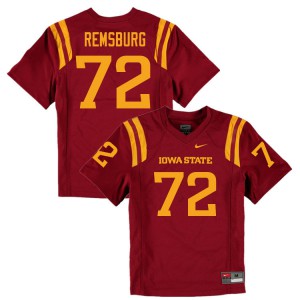Mens Cyclones #72 Jake Remsburg Cardinal Embroidery Jersey 456330-258