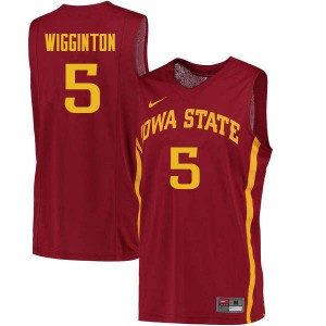 Men's Iowa State University #5 Lindell Wigginton Cardinal Basketball Jerseys 610515-631