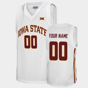 Men's Iowa State University #00 Custom White Official Jerseys 825455-824