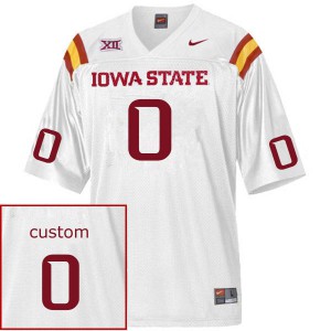 Men's Iowa State Cyclones #00 Custom White Official Jersey 320581-269