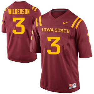 Mens Iowa State #3 Reggie Wilkerson Cardinal Stitched Jersey 243591-682