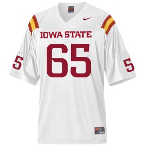 Men Iowa State #65 Sam Rengert White Embroidery Jerseys 713597-500