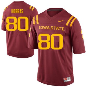 Men's Iowa State University #80 Vince Horras Cardinal NCAA Jersey 714575-445