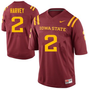 Men's Iowa State #2 Willie Harvey Cardinal University Jersey 913106-696