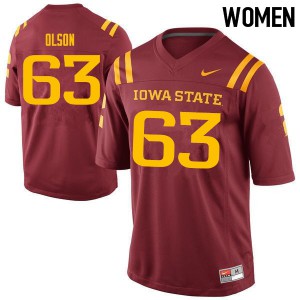 Women's Iowa State #63 Collin Olson Cardinal NCAA Jerseys 676441-642