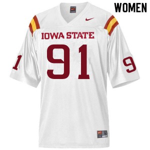 Women's Iowa State #91 Blake Peterson White Stitch Jersey 478066-466