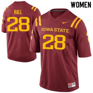 Women Iowa State University #28 Breece Hall Cardinal Player Jersey 595957-487