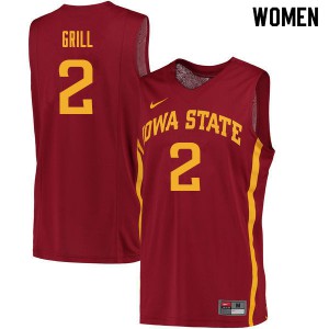 Womens Iowa State #2 Caleb Grill Cardinal Player Jersey 722581-144