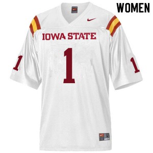 Womens Iowa State University #1 Datrone Young White Stitched Jersey 459584-935