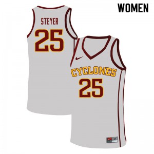 Women's Iowa State #25 Eric Steyer White Basketball Jersey 280999-848