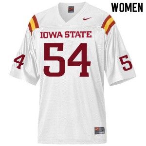 Womens Iowa State University #54 Jarrod Hufford White Official Jerseys 116940-284