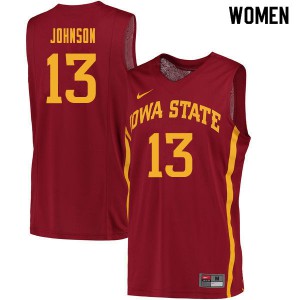 Women's Iowa State #13 Javan Johnson Cardinal University Jersey 930205-285