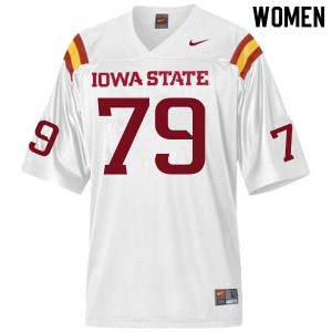 Women's Iowa State Cyclones #79 Mason Skovgard White Stitched Jerseys 194309-489