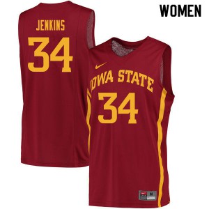 Womens Iowa State University #34 Nate Jenkins Cardinal Basketball Jerseys 373272-604