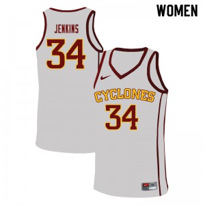 Women Cyclones #34 Nate Jenkins White NCAA Jerseys 788956-158