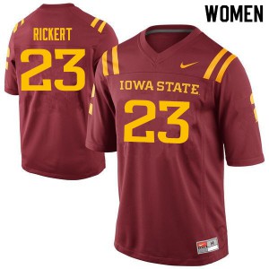 Women's Iowa State University #23 Parker Rickert Cardinal Football Jerseys 488113-483