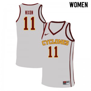 Womens Cyclones #11 Prentiss Nixon White Basketball Jersey 210158-705