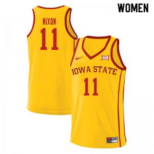 Womens Iowa State Cyclones #11 Prentiss Nixon Yellow Player Jerseys 462435-974