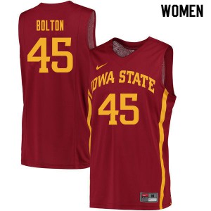 Women's Iowa State #45 Rasir Bolton Cardinal Player Jerseys 872872-794