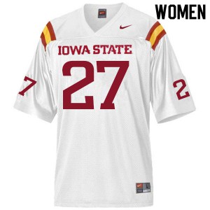Women Iowa State Cyclones #27 Craig McDonald White Embroidery Jerseys 844559-945
