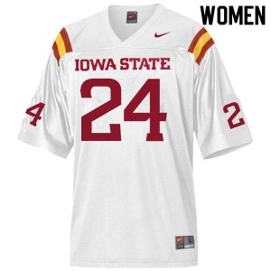 Womens Iowa State #24 D.J. Miller Jr. White Player Jersey 462789-177