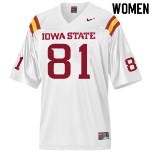 Womens Iowa State University #81 D'Shayne James White Player Jersey 988151-273