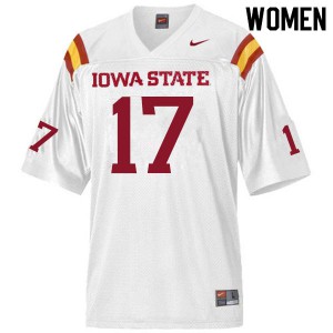 Women's Iowa State Cyclones #17 Darren Wilson Jr. White NCAA Jersey 429029-357
