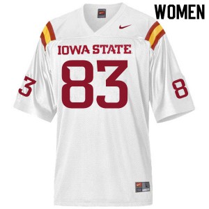 Womens Iowa State Cyclones #83 DeShawn Hanika White Player Jersey 571659-658