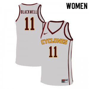Women Iowa State #11 Dudley Blackwell White Embroidery Jersey 623141-383
