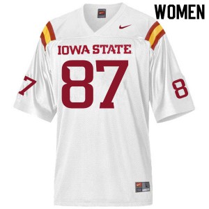 Women's Iowa State University #87 Easton Dean White Stitched Jersey 471633-502