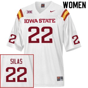 Women's Iowa State #22 Deon Silas White Stitch Jersey 742524-734