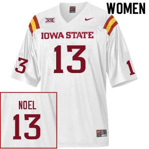 Womens Iowa State University #13 Jaylin Noel White Stitch Jerseys 415311-349