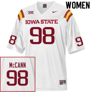 Womens Iowa State University #98 Trent McCann White Player Jerseys 913623-185