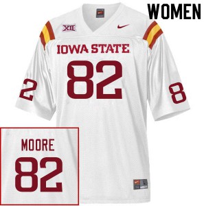 Womens ISU #82 Tyler Moore White Embroidery Jerseys 368466-801